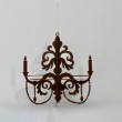 Lampadario decorativo barocco in ferro arrugginito tagliato a laser