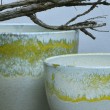 Vaso svasato basso avorio con fascia sfumata  ⩛ vendtia online In•Vasi