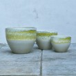 Vaso svasato basso avorio con fascia sfumata  ⩛ vendtia online In•Vasi