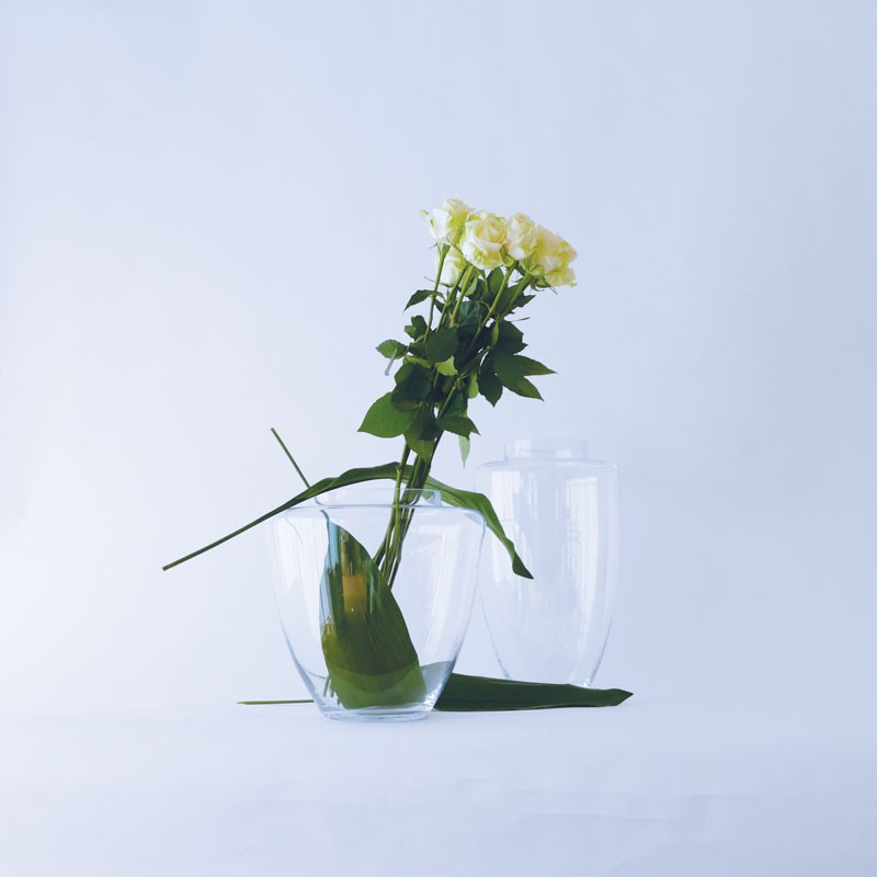 Vaso h 28 cm in vetro riciclato trasparente - Gintar