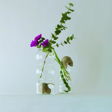 Vaso in vetro cattedrale trasparente con bombature - vendita online su In•Vasi