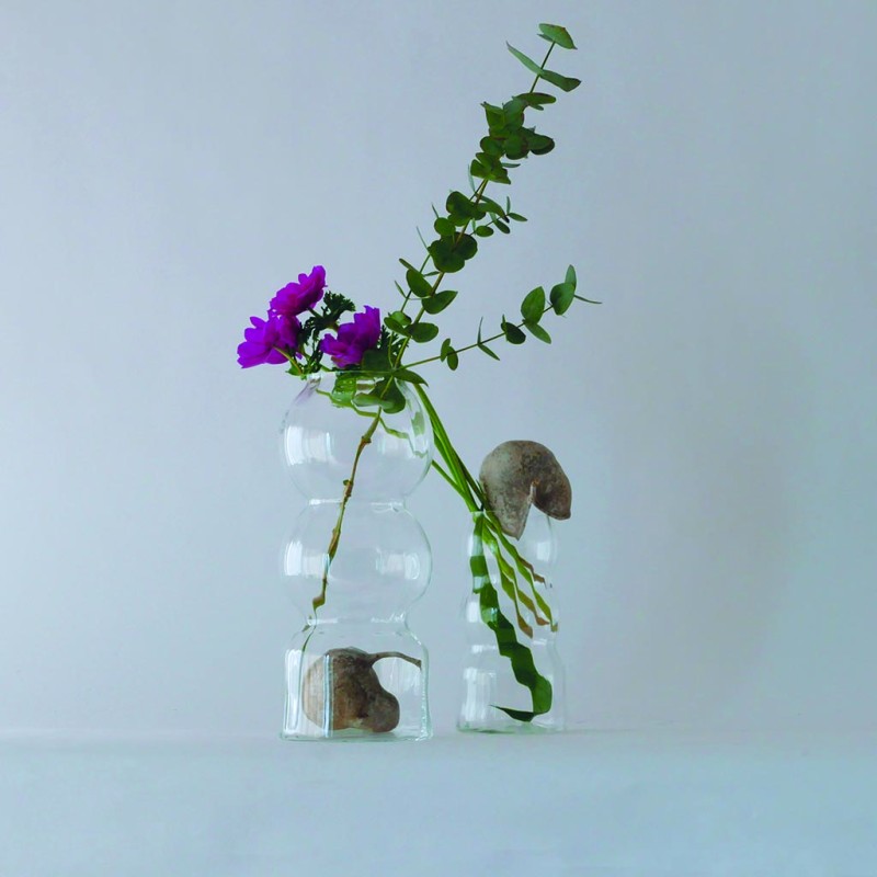 Vaso in vetro trasparente liscio moderno - vendita online su In•Vasi