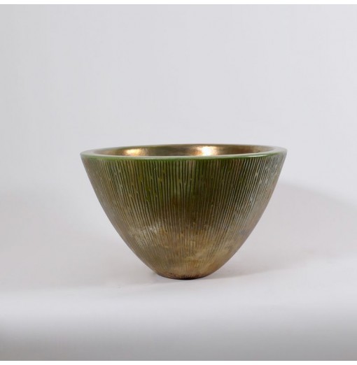 Vaso in ceramica smaltata con ossidi d'argento