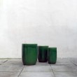 Vaso cilindrico svasato verde smeraldo smaltato - online su In-Vasi