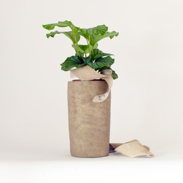 Vaso cilindrico effetto sabbia - vendita online su In-Vasi