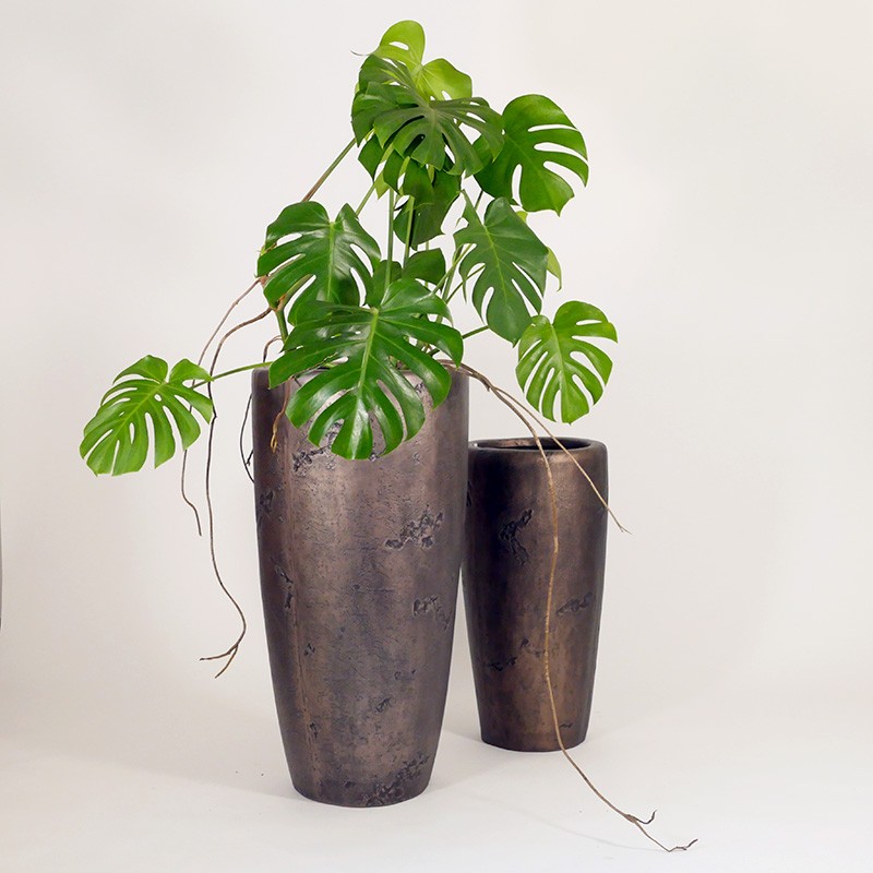 Vaso alto color bronzo materico - vendita online su In-Vasi