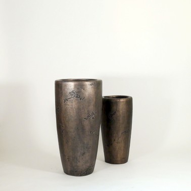 Vaso alto color bronzo materico - vendita online su In-Vasi