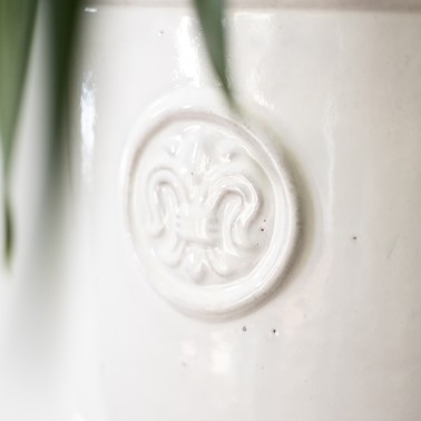 Vaso in terracotta smaltata cilindrico bianco - online su In-Vasi