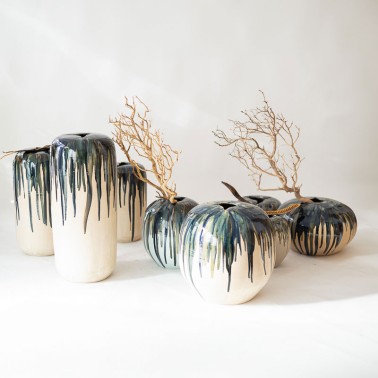Vaso moderno con sgocciolature colorate - vendita online su In-Vasi