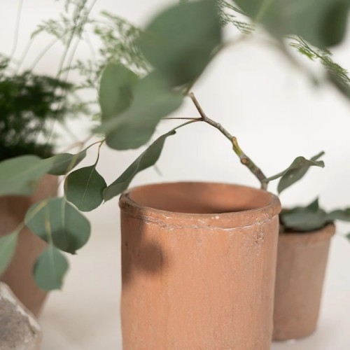 Vaso in terracotta anticato a base tonda - vendita online su In-Vasi