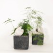 Vaso cubico nero in cemento anticato - vendita online su In-Vasi