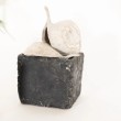 Vaso cubico nero in cemento anticato - vendita online su In-Vasi