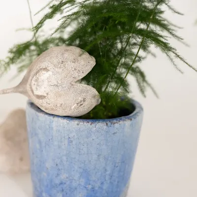 Vaso in crackle a base tonda blu sfumato - vendita online su In-Vasi