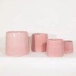 Vaso rosa tondo lucido svasato sulla base - vendita online su In-Vasi