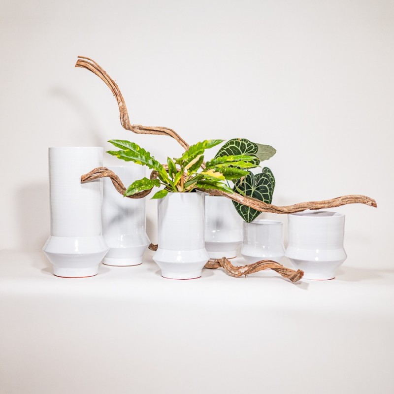 Vaso bianco moderno in ceramica - Invasi