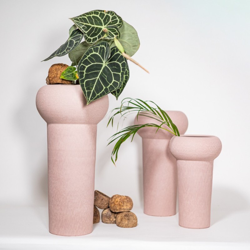 Vaso fungo alto in ceramica minimalista - Invasi